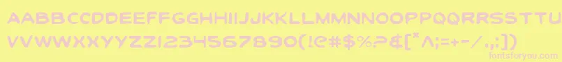 ToonTownIndustrialLight-Schriftart – Rosa Schriften auf gelbem Hintergrund