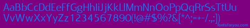 RabeloRegular Font – Blue Fonts on Purple Background