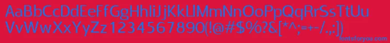 RabeloRegular Font – Blue Fonts on Red Background