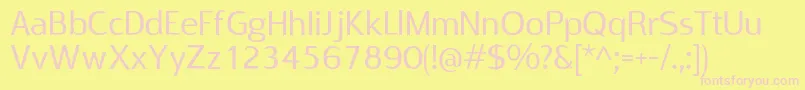 RabeloRegular Font – Pink Fonts on Yellow Background