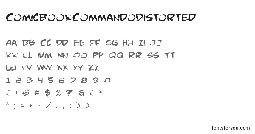 A fonte ComicBookCommandoDistorted – alfabeto, números, caracteres especiais