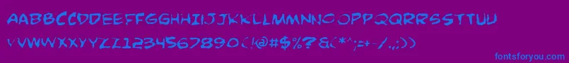 ComicBookCommandoDistorted Font – Blue Fonts on Purple Background