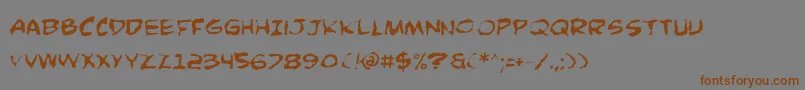ComicBookCommandoDistorted Font – Brown Fonts on Gray Background