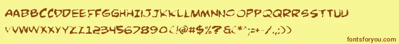 More about ComicBookCommandoDistorted Font ComicBookCommandoDistorted Font – Brown Fonts on Yellow Background