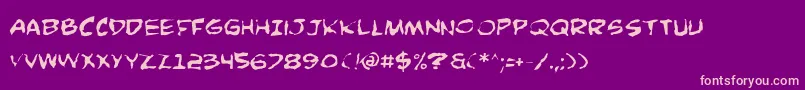 ComicBookCommandoDistorted Font – Pink Fonts on Purple Background