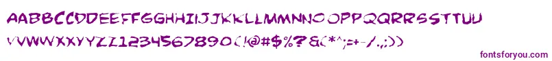 ComicBookCommandoDistorted-Schriftart – Violette Schriften auf weißem Hintergrund