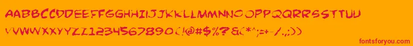 フォントComicBookCommandoDistorted – オレンジの背景に赤い文字