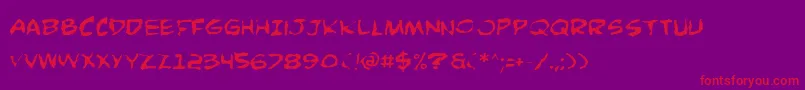 ComicBookCommandoDistorted Font – Red Fonts on Purple Background