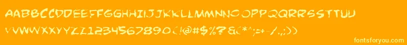 ComicBookCommandoDistorted Font – Yellow Fonts on Orange Background