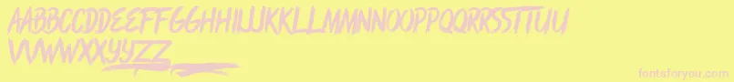 Rushbrush Font – Pink Fonts on Yellow Background