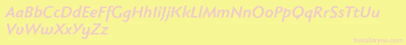 Fabersanspro76reduced Font – Pink Fonts on Yellow Background