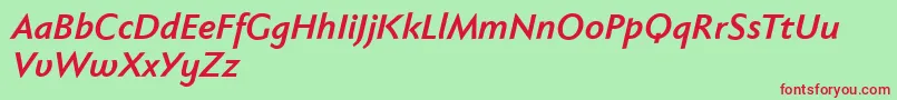 Fabersanspro76reduced Font – Red Fonts on Green Background