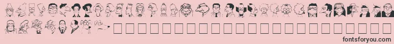Fonte SpringfieldMugshots – fontes pretas em um fundo rosa