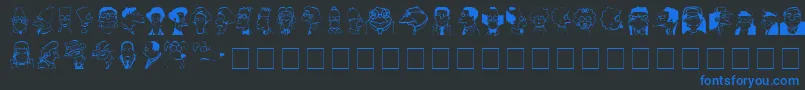 SpringfieldMugshots Font – Blue Fonts on Black Background