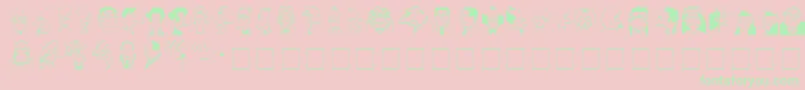 フォントSpringfieldMugshots – ピンクの背景に緑の文字