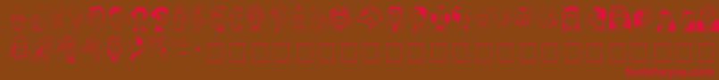 SpringfieldMugshots-Schriftart – Rote Schriften auf braunem Hintergrund