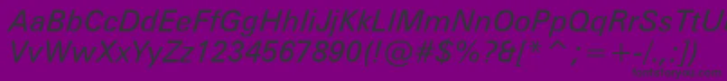 ZurichItalicBt Font – Black Fonts on Purple Background