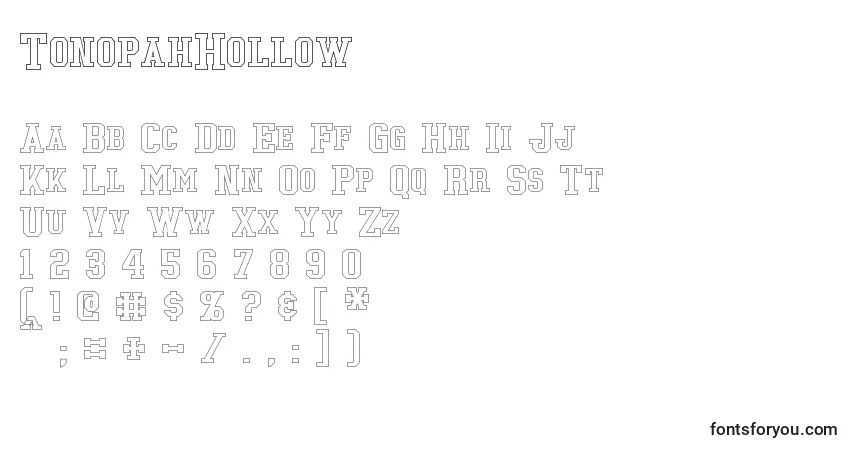 A fonte TonopahHollow – alfabeto, números, caracteres especiais