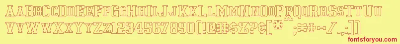 TonopahHollow Font – Red Fonts on Yellow Background