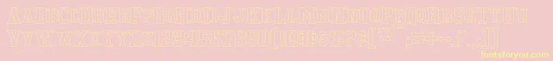 TonopahHollow-Schriftart – Gelbe Schriften auf rosa Hintergrund