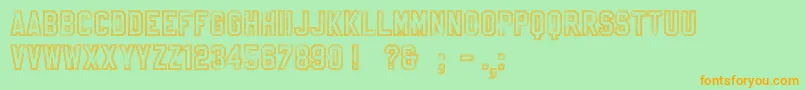 SablonUpOutlineAlt Font – Orange Fonts on Green Background