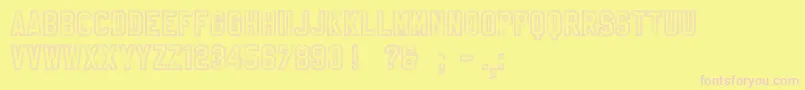 フォントSablonUpOutlineAlt – ピンクのフォント、黄色の背景