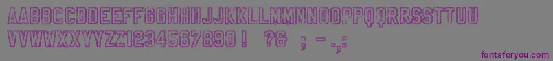 フォントSablonUpOutlineAlt – 紫色のフォント、灰色の背景