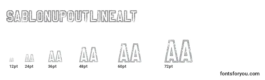 Размеры шрифта SablonUpOutlineAlt