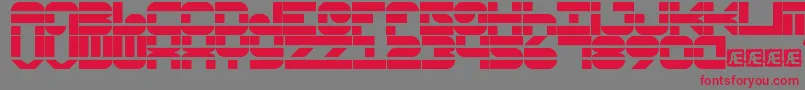 フォントPseudoBrk – 赤い文字の灰色の背景