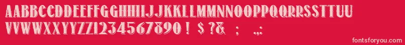1873Winchester Font – Pink Fonts on Red Background