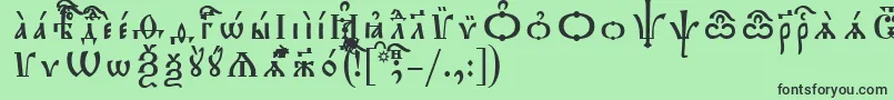 Шрифт TriodionUcsSpacedout – чёрные шрифты на зелёном фоне