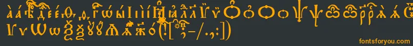 フォントTriodionUcsSpacedout – 黒い背景にオレンジの文字