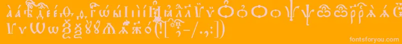 フォントTriodionUcsSpacedout – オレンジの背景にピンクのフォント