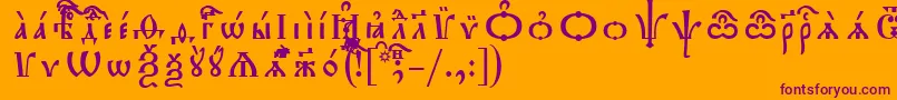 Шрифт TriodionUcsSpacedout – фиолетовые шрифты на оранжевом фоне