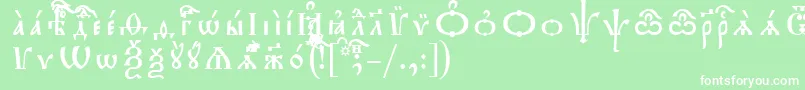 フォントTriodionUcsSpacedout – 緑の背景に白い文字