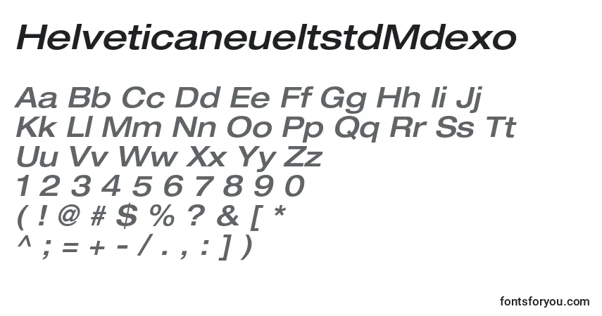 Schriftart HelveticaneueltstdMdexo – Alphabet, Zahlen, spezielle Symbole
