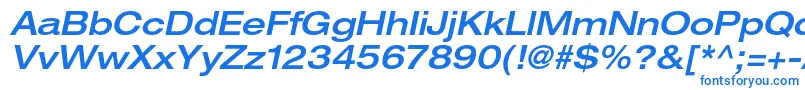 Fonte HelveticaneueltstdMdexo – fontes azuis em um fundo branco