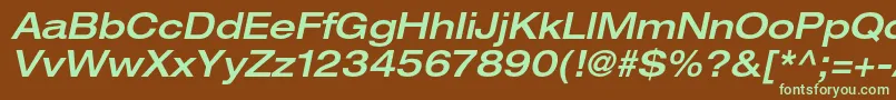 HelveticaneueltstdMdexo Font – Green Fonts on Brown Background