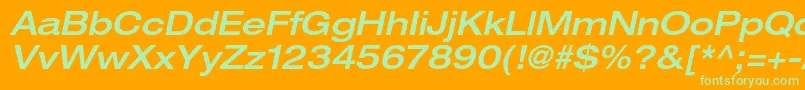 HelveticaneueltstdMdexo Font – Green Fonts on Orange Background