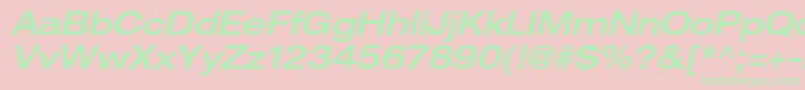 HelveticaneueltstdMdexo Font – Green Fonts on Pink Background