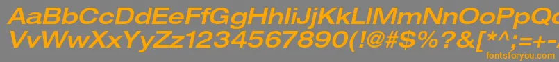 HelveticaneueltstdMdexo Font – Orange Fonts on Gray Background