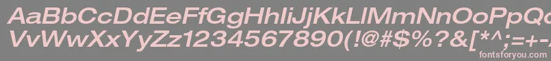 フォントHelveticaneueltstdMdexo – 灰色の背景にピンクのフォント