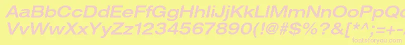 HelveticaneueltstdMdexo Font – Pink Fonts on Yellow Background