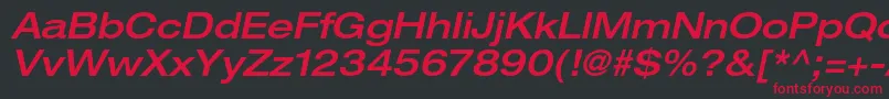HelveticaneueltstdMdexo Font – Red Fonts on Black Background