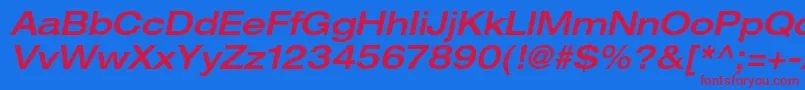 Шрифт HelveticaneueltstdMdexo – красные шрифты на синем фоне