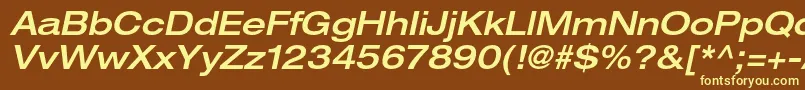 HelveticaneueltstdMdexo Font – Yellow Fonts on Brown Background