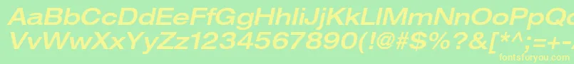 HelveticaneueltstdMdexo Font – Yellow Fonts on Green Background