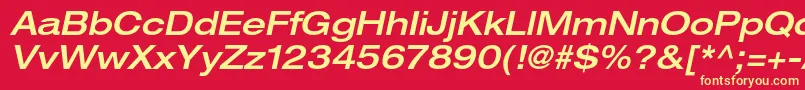 フォントHelveticaneueltstdMdexo – 黄色の文字、赤い背景