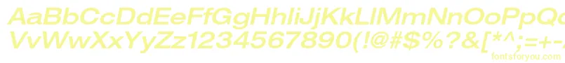 Fonte HelveticaneueltstdMdexo – fontes amarelas em um fundo branco