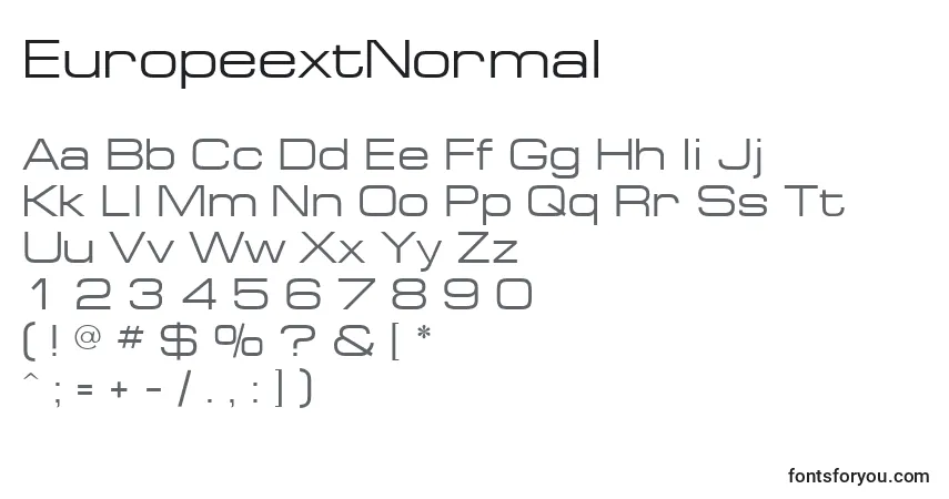 Schriftart EuropeextNormal – Alphabet, Zahlen, spezielle Symbole